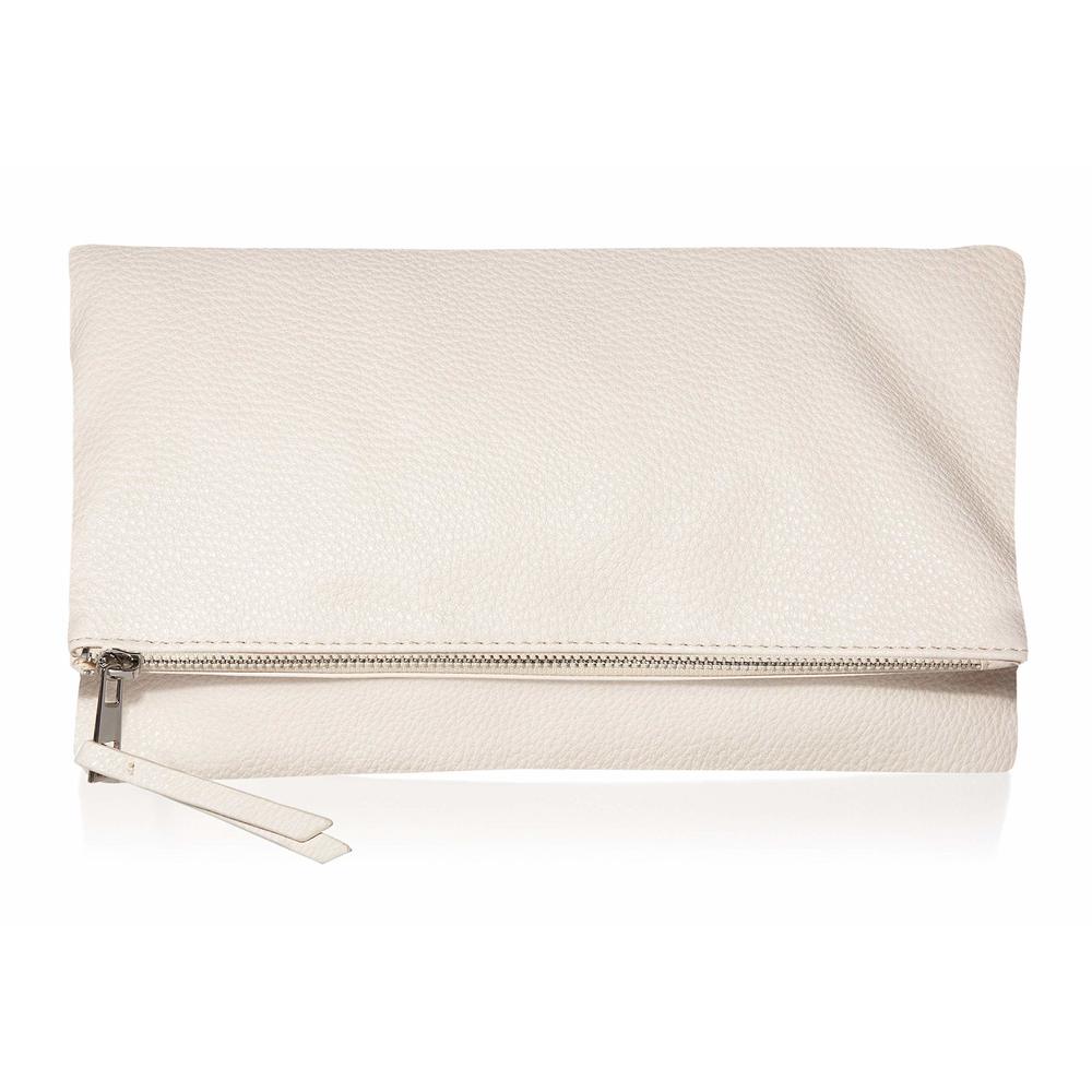 Southampton Zier Foldover Clutch, Ivory, One Size XD